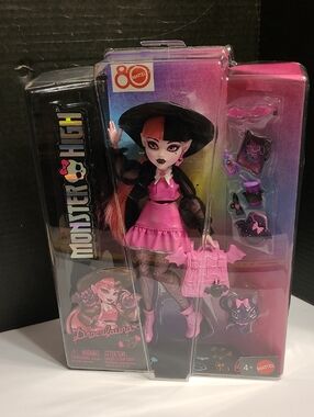 Mattel Monster High Draculaura Doll in Pink and Black Outfit